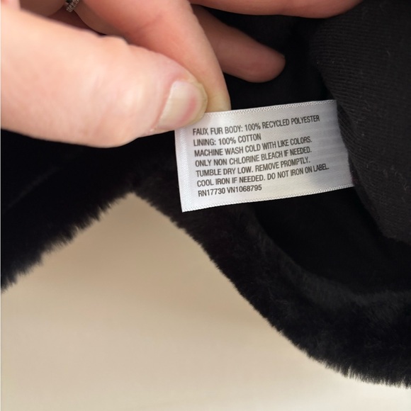 Quarter Zip Black Faux Fur Jacket - Picture 3 of 5